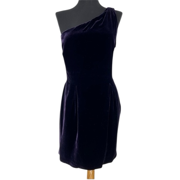 Rugby‎ Ralph Lauren Elegant Velvet One-Shoulder Purple Dress - Picture 1 of 15